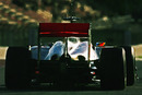 Lewis Hamilton exits the pit lane during testing