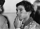 Ayrton Senna in the garage