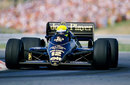 Ayrton Senna drives the John Player Special Lotus-Renault 98T