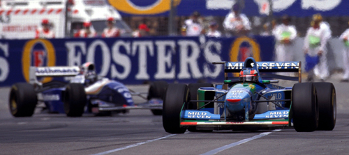 Michael Schumacher tangled with Damon Hill to win the 1994 title