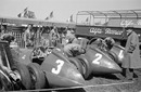 The Alfa cars of Luigi Fagioli, Nino Farina and Juan Manuel Fangio

