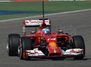 Fernando Alonso driving with special aero sensors on his Ferrari
