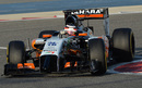 Nico Hulkenberg turns into a corner with the Force India 