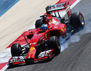 Fernando Alonso snatches a brake in the Ferrari