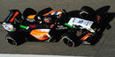 Nico Hulkenberg takes to the track in the Force India
