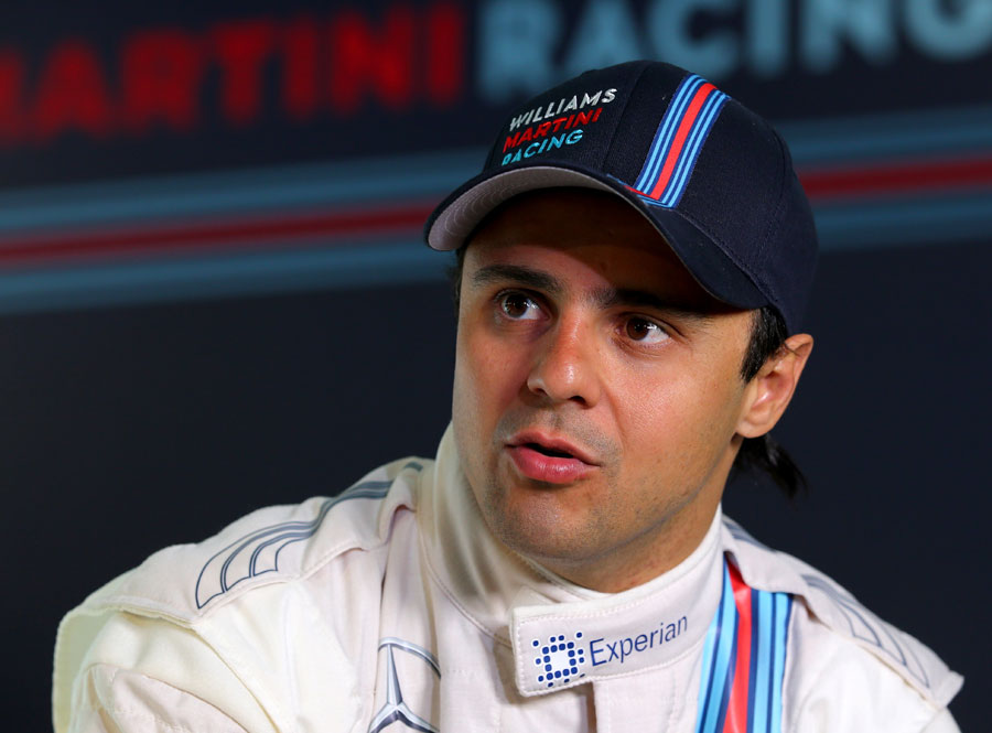 Felipe Massa speaks at the launch of Williams sponsorship deal with Martini