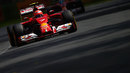Kimi Raikkonen leads Fernando Alonso on track