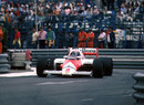 Alain Prost on track in the McLaren