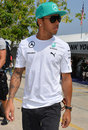 Lewis Hamilton arrives in Sepang