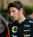 Romain Grosjean in the Sepang paddock