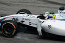 Felipe Massa locks up in the Williams