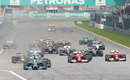 Lewis Hamilton powers away from the rest of the field