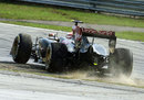 Pastor Maldonado spins off the circuit on lap one