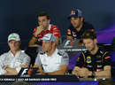 Jenson Button speaks at the drivers' press conference