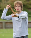 Sebastian Vettel practices boomerang throwing