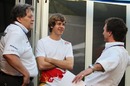 Norbert Haug, Mercedes Sporting Director, chats with Sebastian Vettel and Red Bull Racing boss Christian Horner