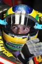 Bruno Senna prepares to head out for the first time