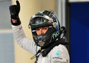 Nico Rosberg celebrates his first pole of 2014