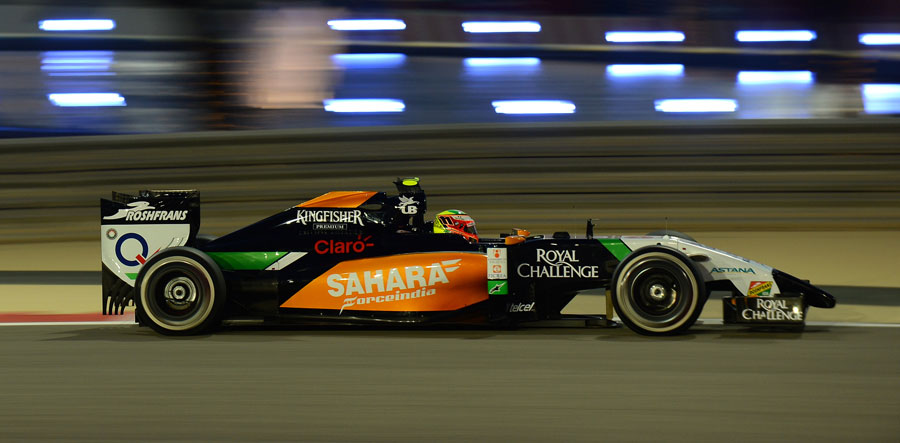 Sergio Perez behind the wheel of the Force India in qualifying