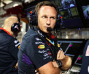 Christian Horner watches on from the pit wall in qualifying
