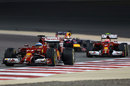 Fernando Alonso leads Ferrari team-mate Kimi Raikkonen