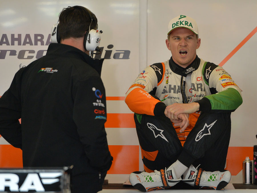 Nico Hulkenberg does not appear to be a fan of waiting for the rain to stop in qualifying