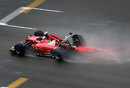 Fernando Alonso at speed on the pit straight