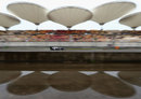 Adrian Sutil passes empty grandstands in the Sauber