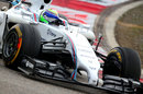 Felipe Massa on track before a botched pit stop ruined his race