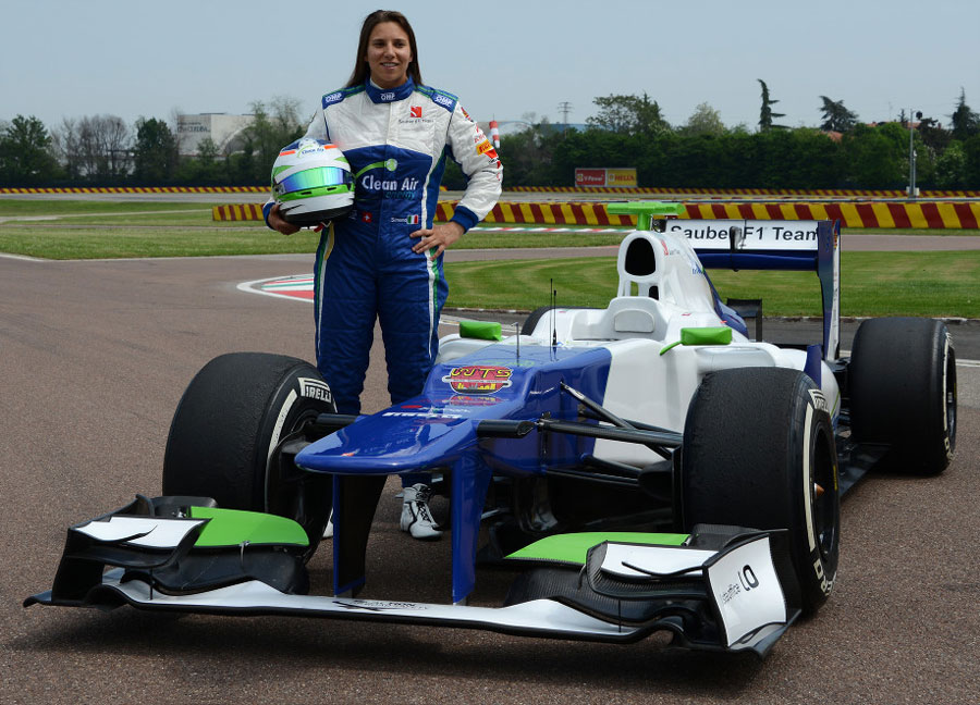 Simona de Silvestro poses for a photo during her test weekend with Sauber