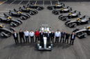 The ten team principals pose for a promotional picture at the launch of the 2014/15 Formula E season
