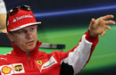Kimi Raikkonen talks at the FIA's press conference on Wednesday
