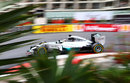 Lewis Hamilton heads through Loews in FP1