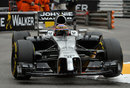 Jenson Button exits the Piscine showing off McLaren's Johnnie Walker livery