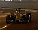 Lewis Hamilton guides his Mercedes through the tunnel on Thursday