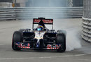 Jean-Eric Vergne snatches a brake on the approach to a corner