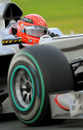 Michael Schumacher during a tough second session