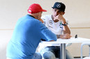 Lewis Hamilton talks to Niki Lauda