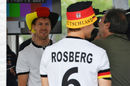 Sebastian Vettel and Nico Rosberg show their support for Germany ahead of the upcoming football World Cup