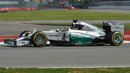 Lewis Hamilton exits the first sequence of corners