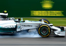 Nico Rosberg locks up under braking