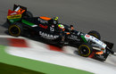 Sergio Perez hits a kerb in FP2