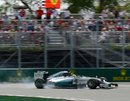 Lewis Hamilton goes straight on at the hairpin with brake failure