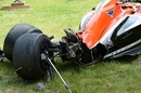 The crashed Marussia car of Jules Bianchi 