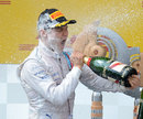 Valtteri Bottas celebrates his maiden career podium