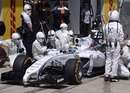 Felipe Massa pulls away from a pit stop
