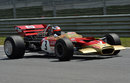 Gerhard Berger gets behind the wheel of the Lotus 49B on the Legends Parade