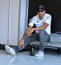 Lewis Hamilton takes a minute to reflect before the drivers' parade