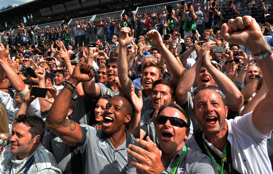 Mercedes celebrates its one-two in parc ferme