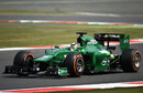 Kamui Kobayashi gets to grips with the Caterham at Silverstone